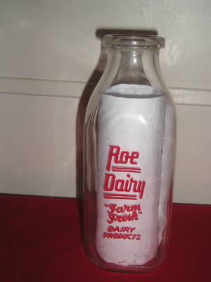 Atg Vtg Farm Fresh Roe Dairy Milk Bottle Jar Qt -- Antique Price Guide ...