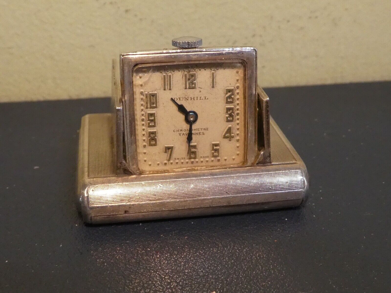 1920s Art Deco Sterling Silver DUNHILL Purse Shutter Watch Clock ...